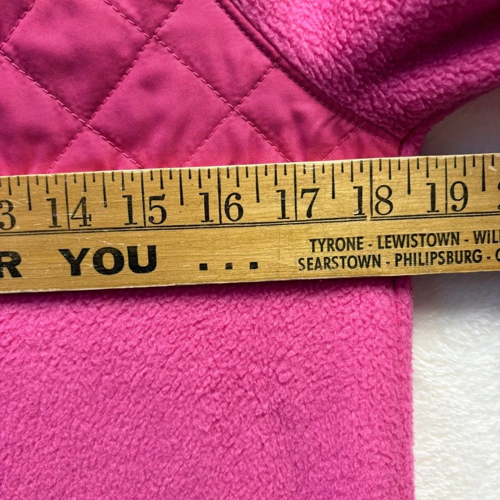 J. Crew Quilted Fleece Women Sz XXS Hot Pink Pullover‎ Snap Neck Sweatshirt